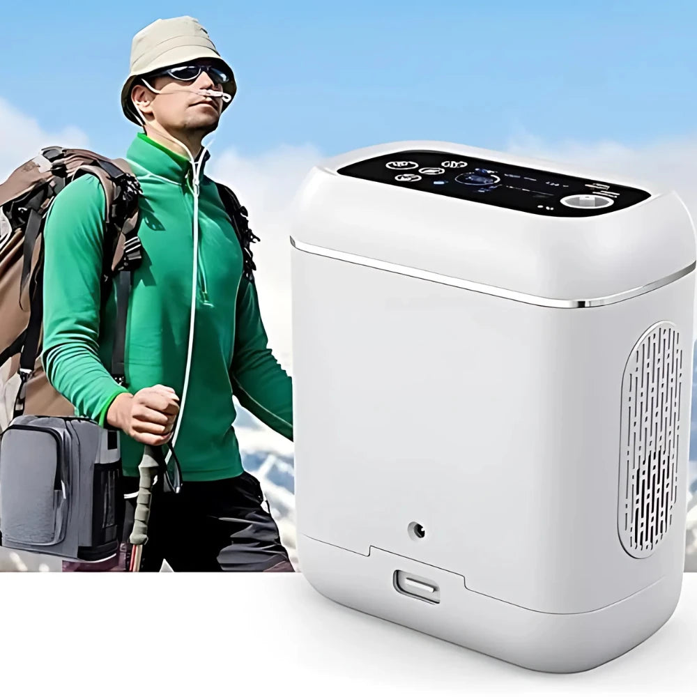 Portable 1-5L Adjustable Pulse Flow 4 Hours Battery Oxygen Concentrator - DF-012BX