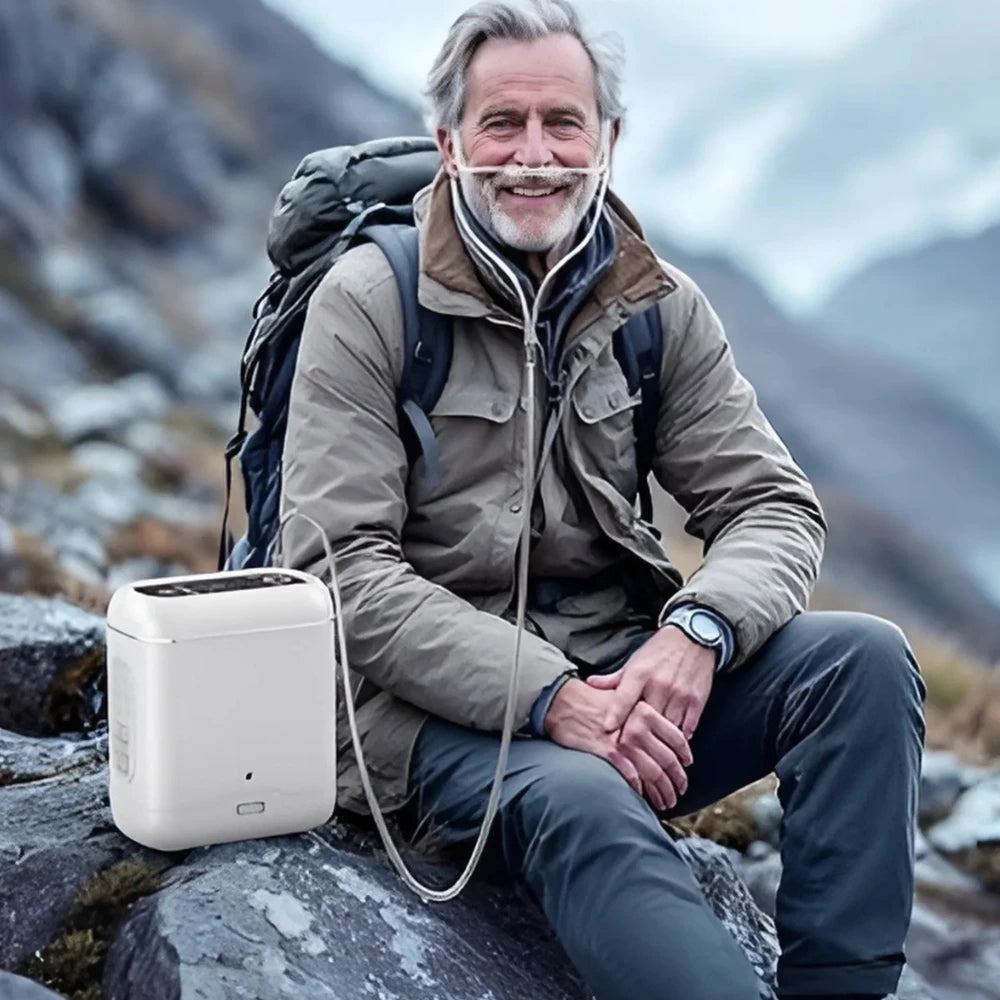 Portable 1-5L Adjustable Pulse Flow 4 Hours Battery Oxygen Concentrator - DF-012BX