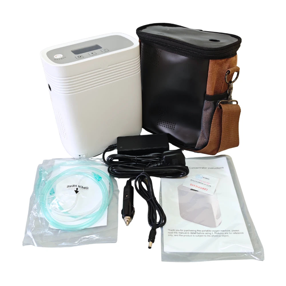 Portable 1-5L Adjustable Continuous Flow 3 Hours Battery Oxygen Concentrator - 1001S