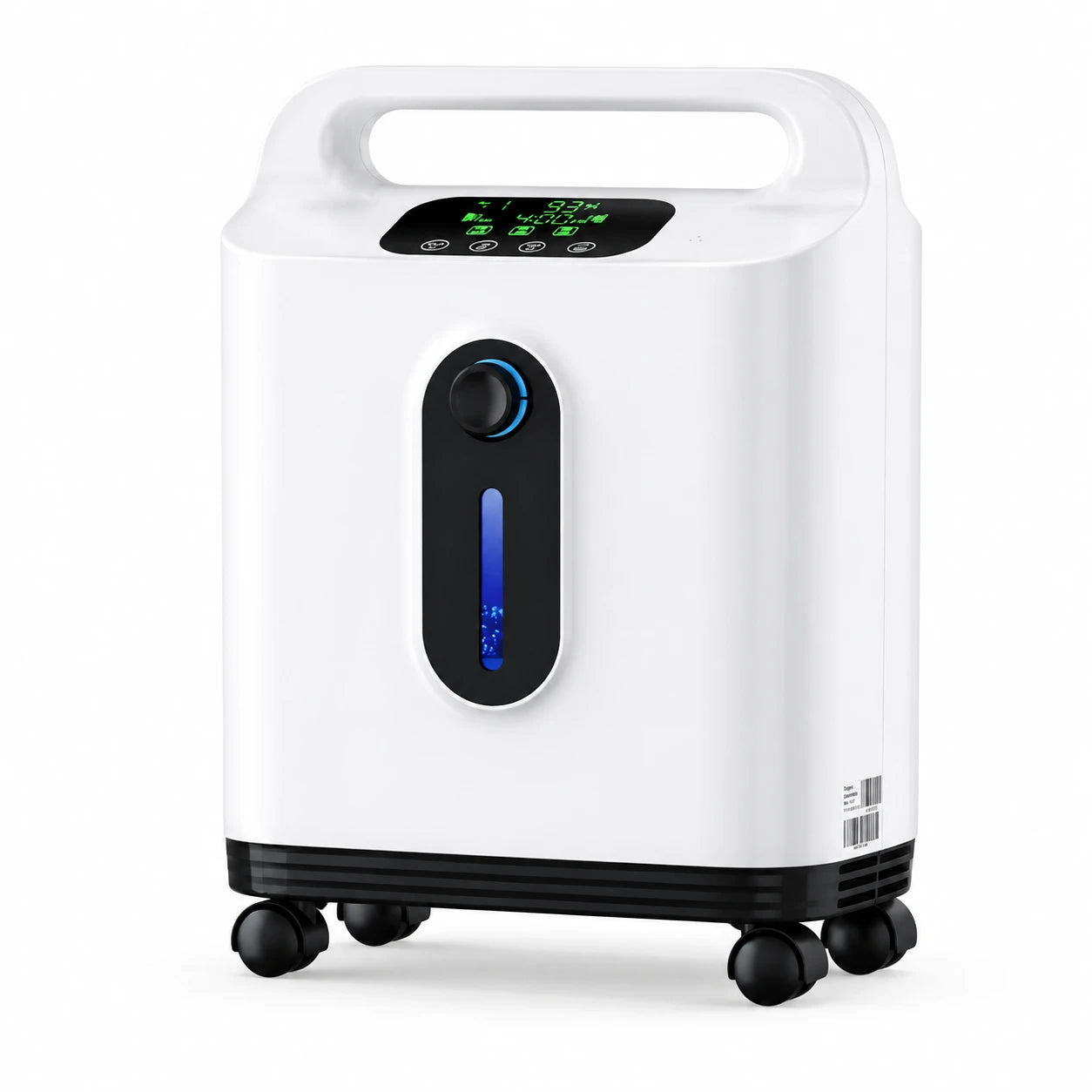 Front-right view of a 9L home oxygen concentrator