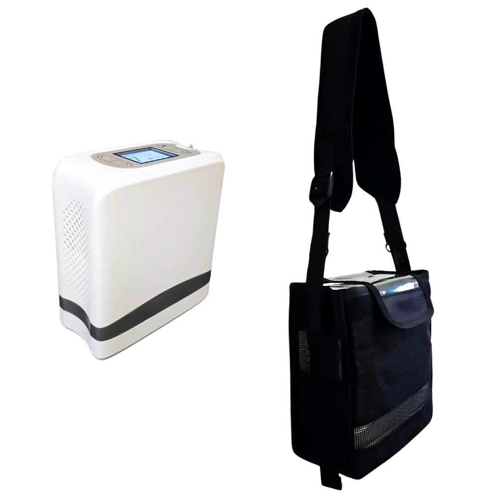 Concentrateur d'oxygène portable 1-7L avec débit pulsé réglable et batterie de 5 heures - POC-04