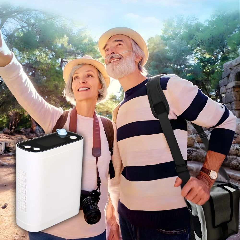 Portable 1-8 Adjustable Pulse&Continuous Flow 5 Hours Battery Oxygen Concentrator - BE12