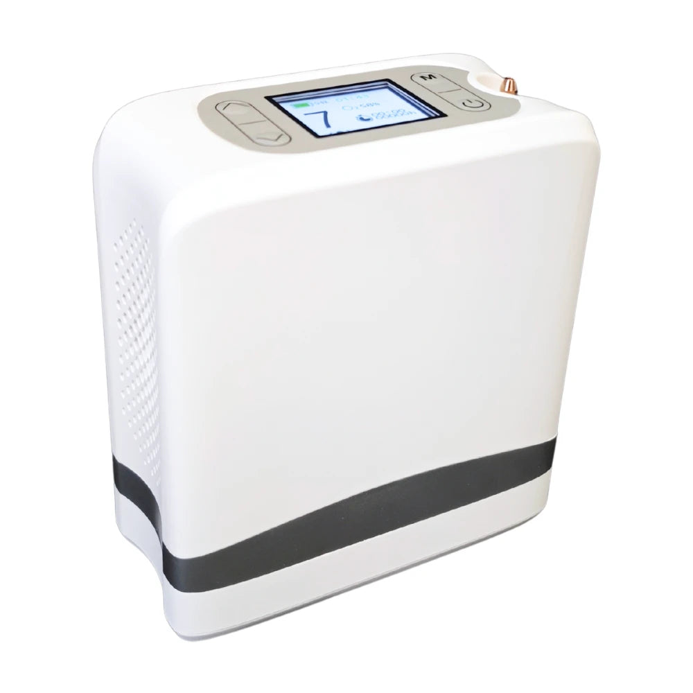 Concentrateur d'oxygène portable 1-7L avec débit pulsé réglable et batterie de 5 heures - POC-04