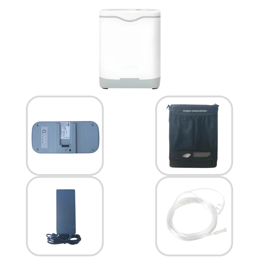 Portable 1-5L Adjustable Continuous Flow High Purity Battery Oxygen Concentrator - POC-02