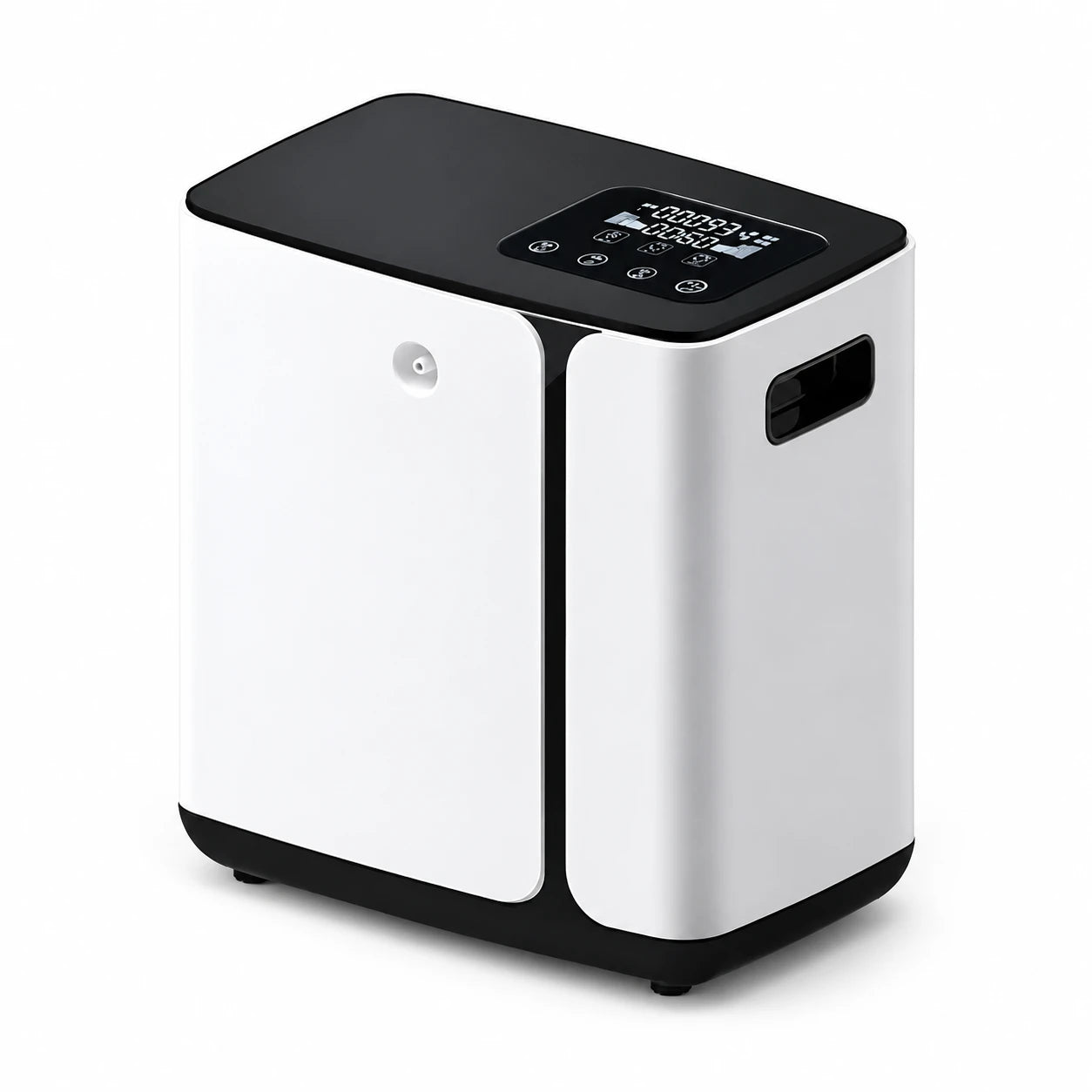 Home oxygen concentrator front-right view