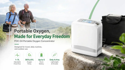Portable 1-7L adjustable pulse flow oxygen concentrator for travel and daily oxygen therapy