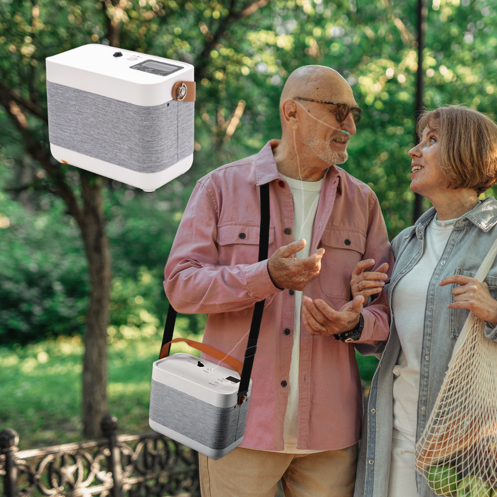 Portable 1-5L Adjustable Continuous Flow 3 Hours Battery Oxygen Concentrator - 1001BX