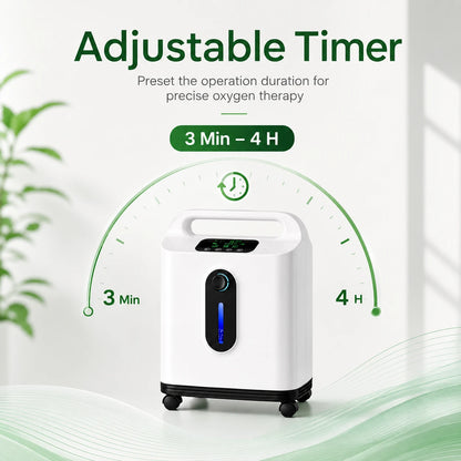 1-9L home oxygen concentrator with 4-hour timer function