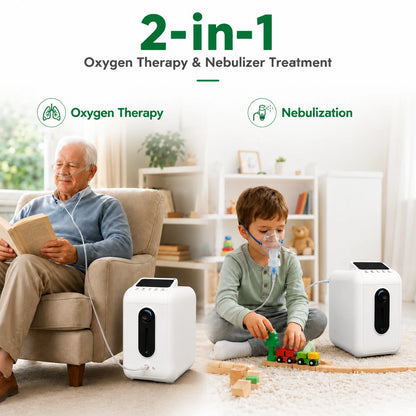 1-9L home oxygen concentrator with nebulizer for respiratory care