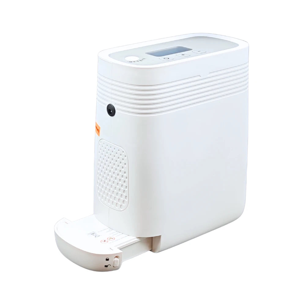 Concentrador de oxígeno portátil de flujo continuo ajustable de 1-5L con batería de 3 horas - 1001S 