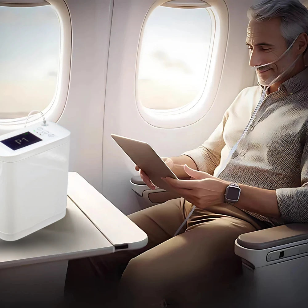 Concentrateur d'oxygène portable à débit pulsé réglable de 1 à 8, autonomie de 5 heures - BE12