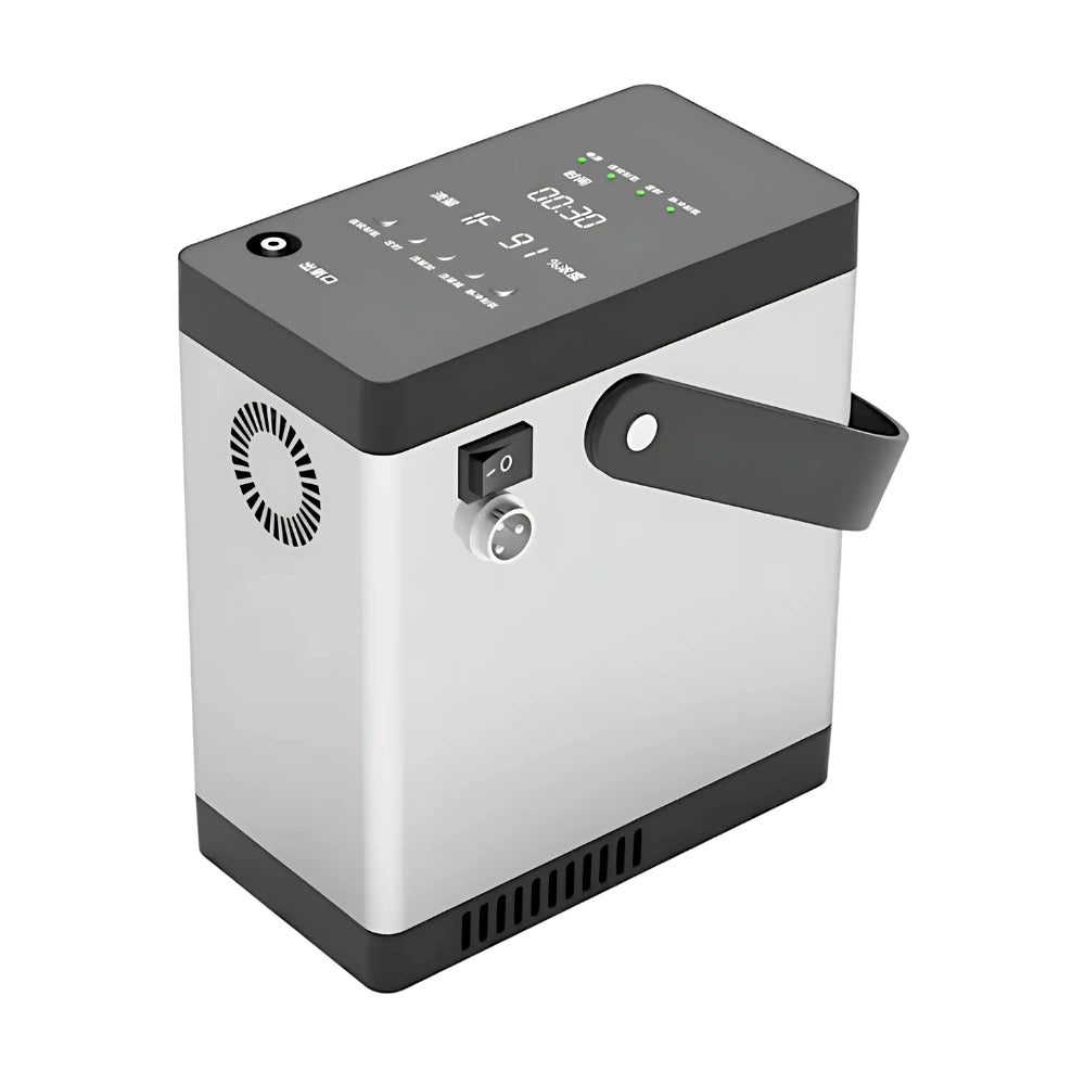 Concentrador de oxígeno portátil con flujo continuo y pulsado ajustable de 1-7L, batería de 1.5 horas - POC-03 