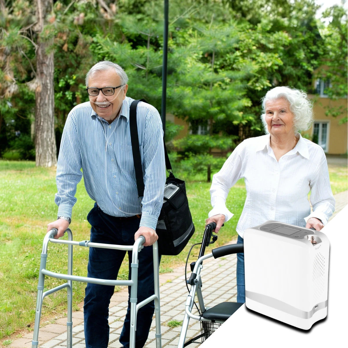 Tragbares 1-7L einstellbarer Pulsfluss 5 Stunden Akku Sauerstoffkonzentrator - POC-04