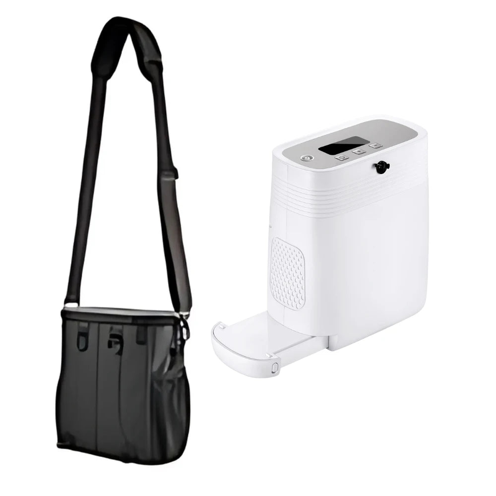 Concentrador de oxígeno portátil de flujo continuo ajustable de 1-5L con batería de 3 horas - 1001S 