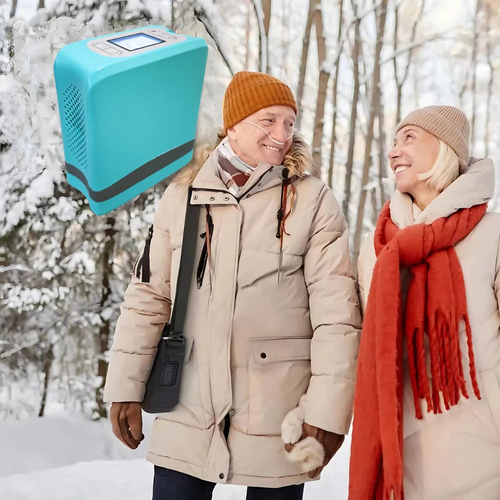 Concentrateur d'oxygène portable 1-7L avec débit pulsé réglable et batterie de 5 heures - POC-04