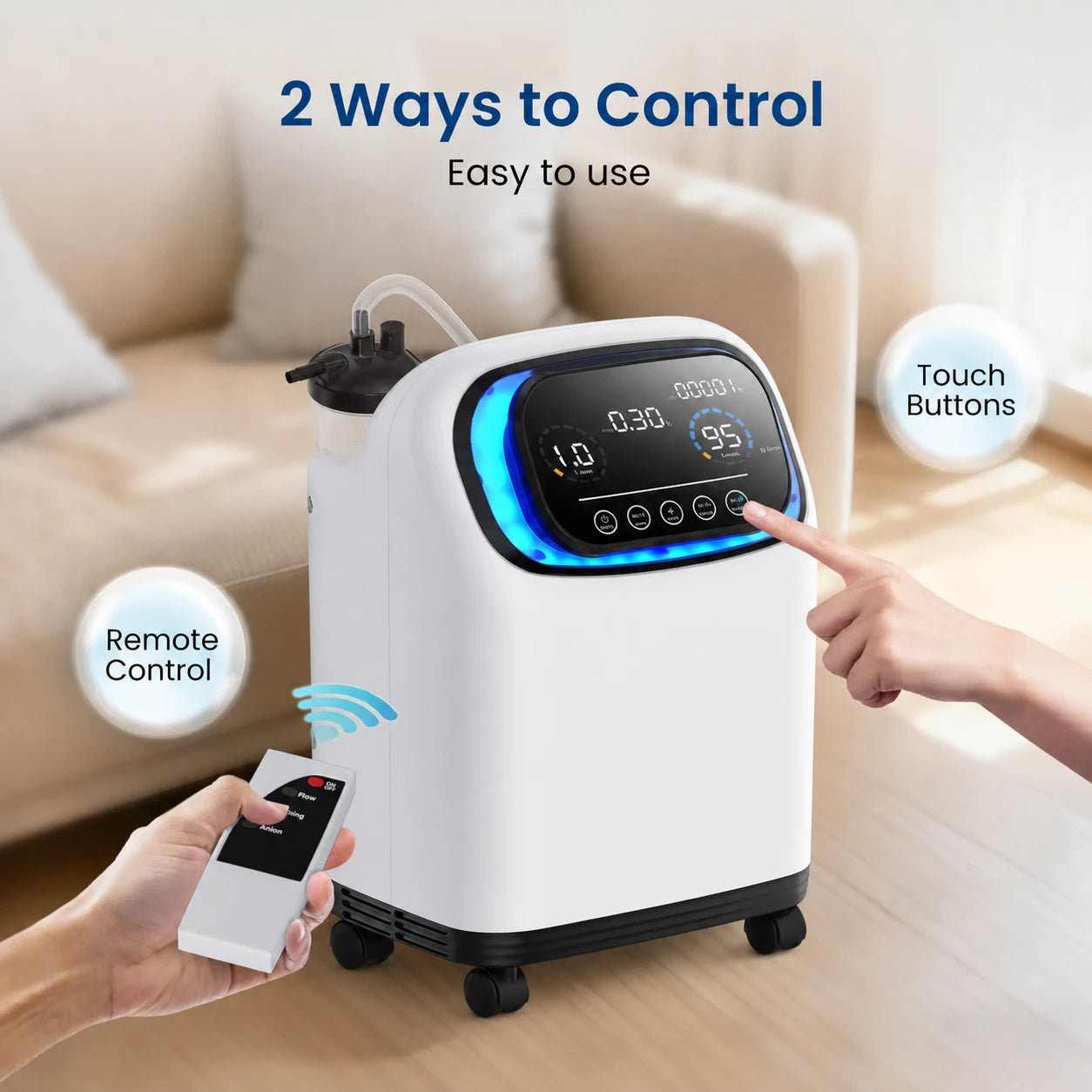 Home 2-9L Adjustable Continuous Flow Oxygen Concentrator - DF-013