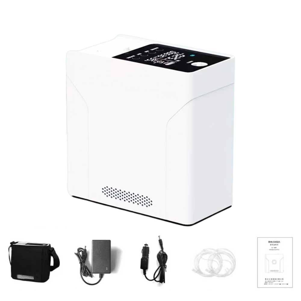 Portable 1-7L Adjustable Continuous&Pulse Flow Battery Oxygen Concentrator - 1BCM1