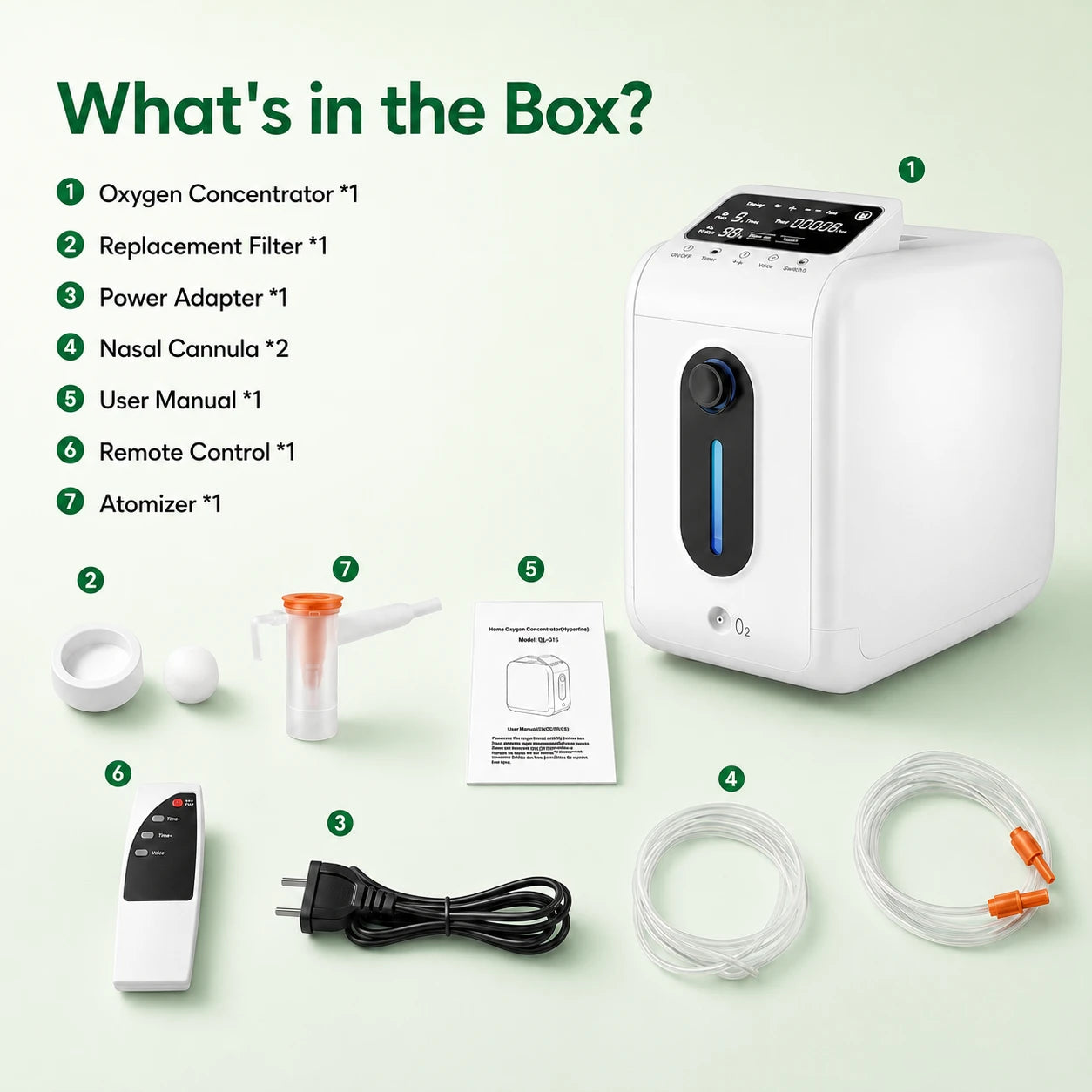 Accessories for 9L home oxygen concentrator