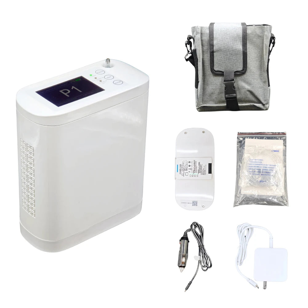 Tragbarer 1-6L einstellbarer Puls- und kontinuierlicher Durchfluss 5 Stunden Batterie Sauerstoffkonzentrator - BE12 