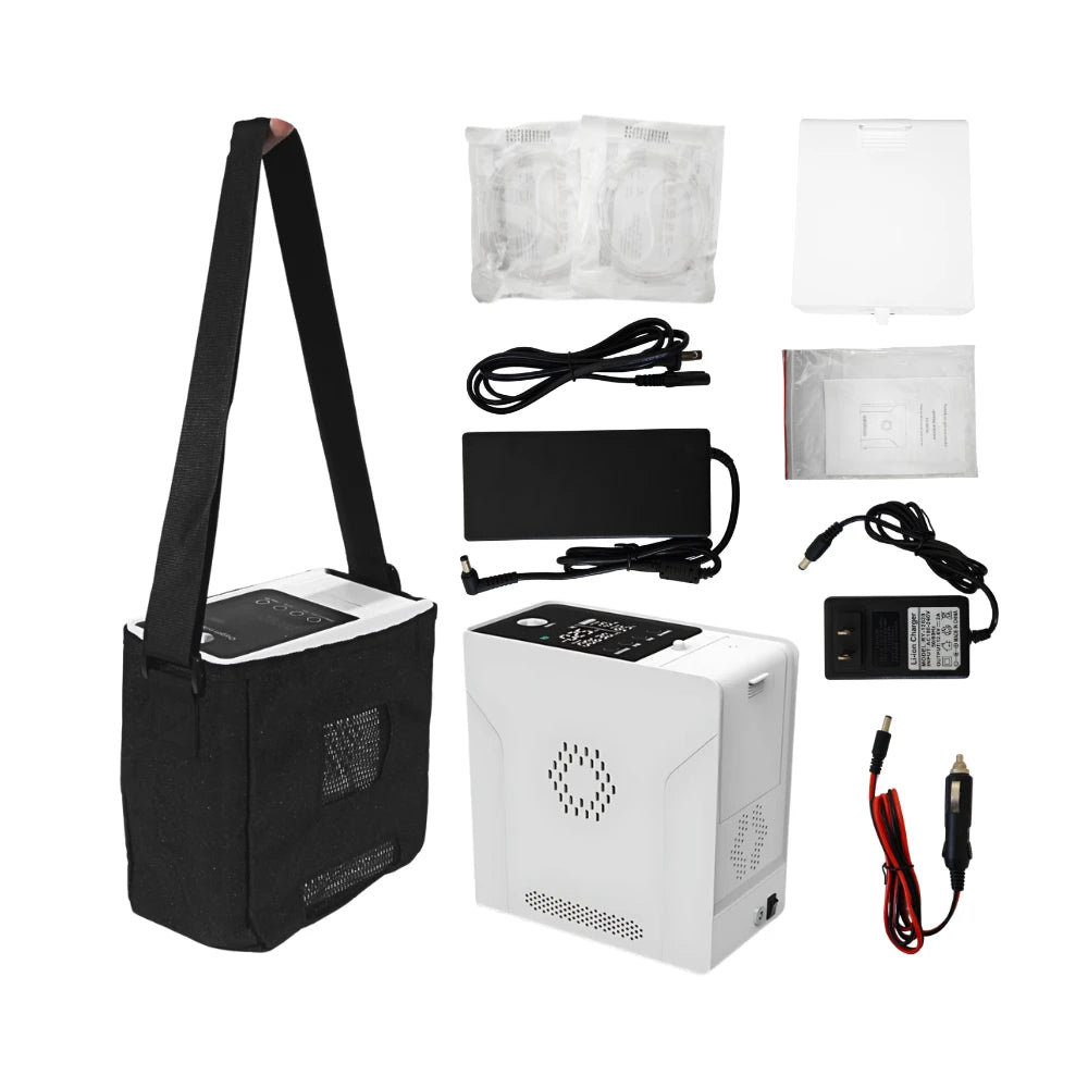 Portable 1-7L Adjustable Continuous&Pulse Flow 2 Hours Battery Oxygen Concentrator - 1BCM1