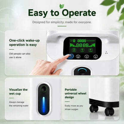 1-9L home oxygen concentrator product details showing design and features