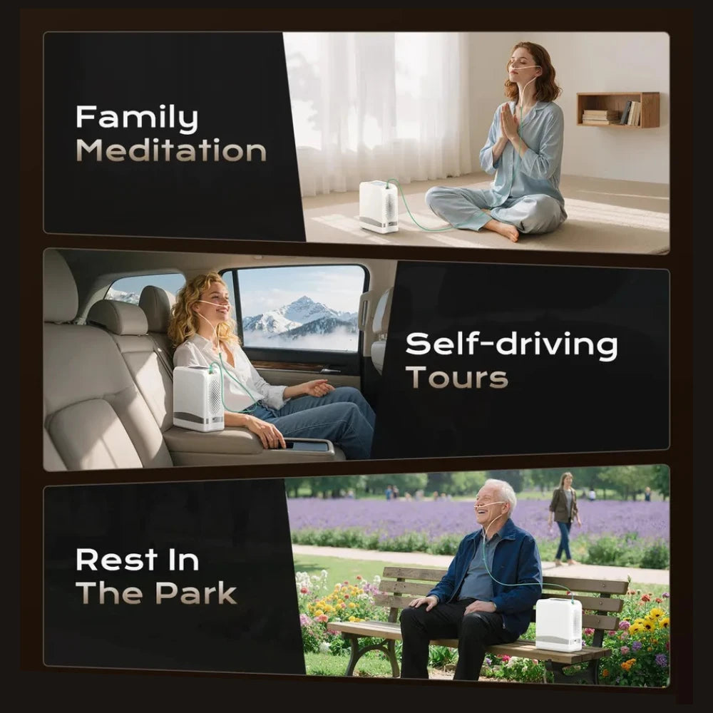 Portable 1-7L Adjustable Pulse Flow 5 Hours Battery Oxygen Concentrator - POC-04