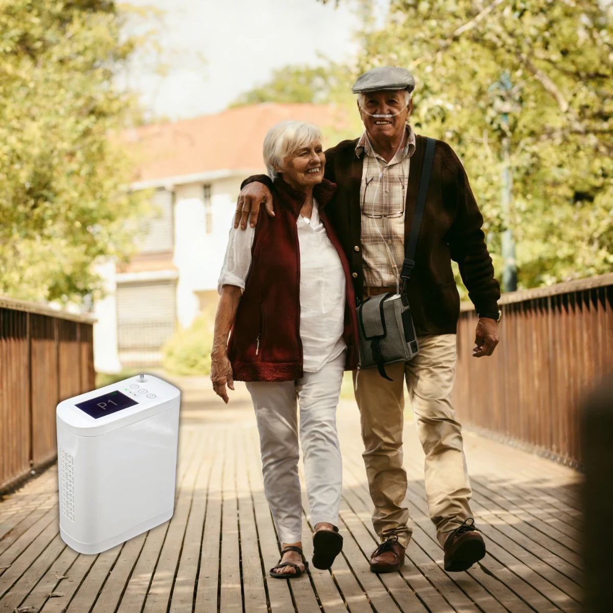 Concentrateur d'oxygène portable à débit pulsé réglable de 1 à 8, autonomie de 5 heures - BE12