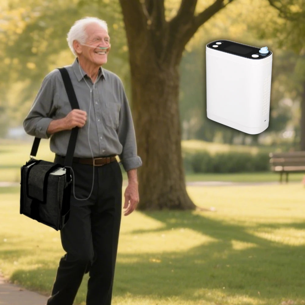 Portable 1-8 Adjustable Pulse&Continuous Flow 5 Hours Battery Oxygen Concentrator - BE12