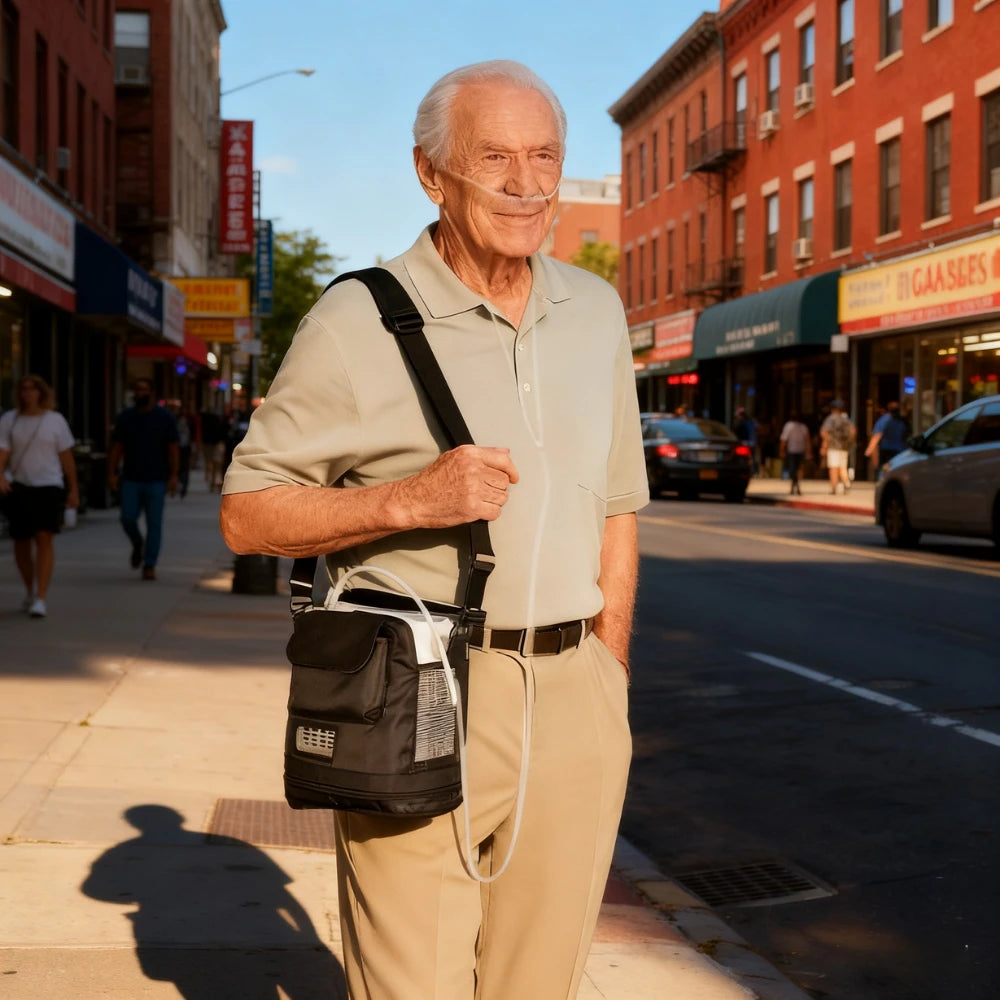 Portable 1-9 Adjustable Pulse Flow 3 Hours Battery Oxygen Concentrator - POC-9B