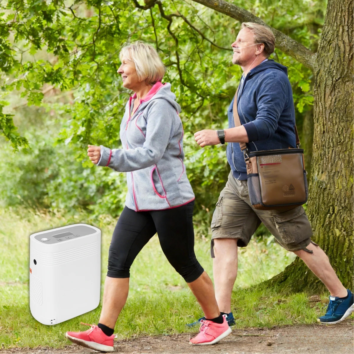 Concentrador de oxígeno portátil de flujo continuo ajustable de 1-5L con batería de 3 horas - 1001S 