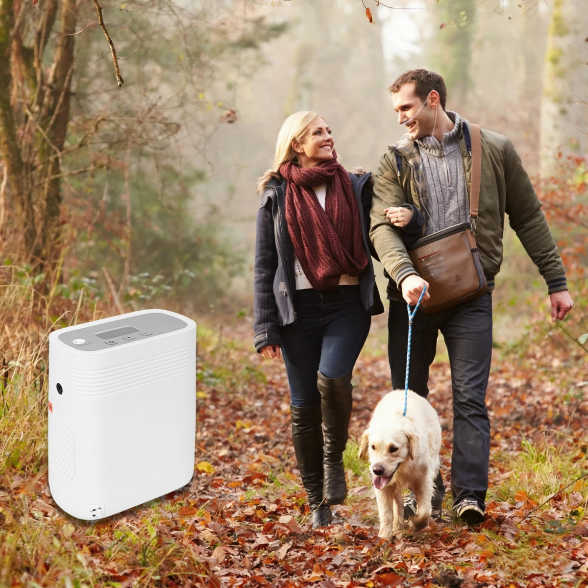 Portable 1-5L Adjustable Continuous Flow 3 Hours Battery Oxygen Concentrator - 1001S