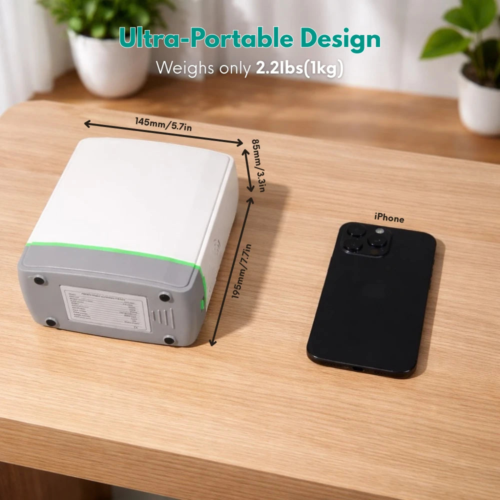 Portable 3L Continuous Flow 8 Hours Battery Oxygen Concentrator - POC-M01