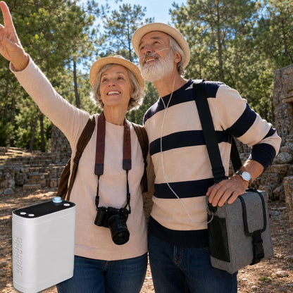 BE12 1-8L portable oxygen concentrator for seniors during travel, vacations and outdoor trips