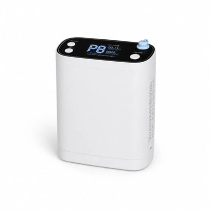 BE12 1-8L portable oxygen concentrator with a compact, lightweight and travel-friendly design