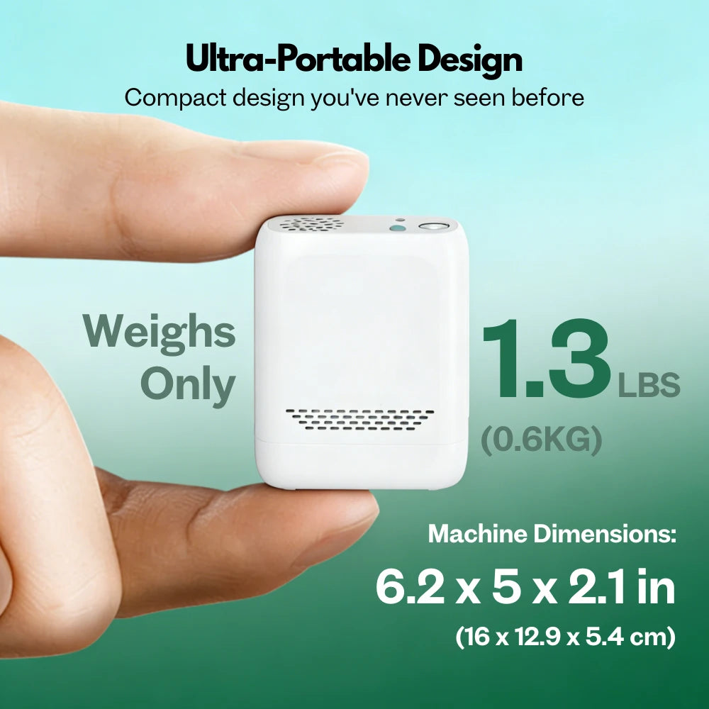 Compact portable 3L continuous flow oxygen concentrator for travel use