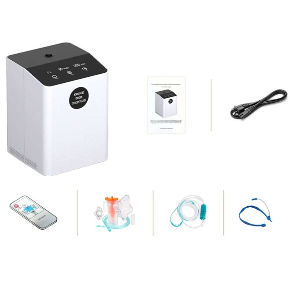 Inicio 1-7L Concentrador de Oxígeno de Flujo Continuo Ajustable - 001C 