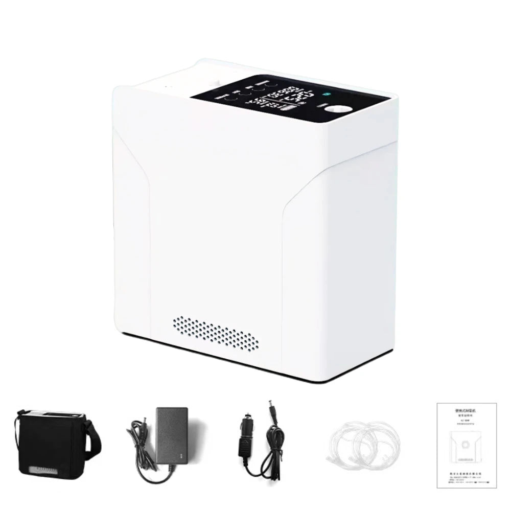 Concentrador de oxígeno de batería de flujo continuo y pulsado ajustable portátil de 1-7L - 1BCM1 