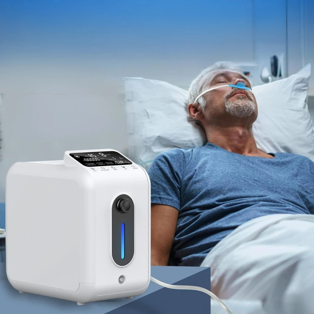 COPD patient using a 9L home oxygen concentrator at home