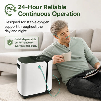 9L home oxygen concentrator designed for 24/7 continuous use