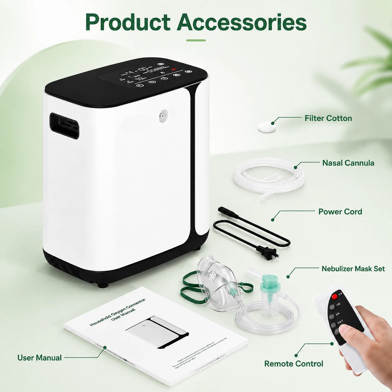 9L home oxygen concentrator accessory kit for home oxygen therapy