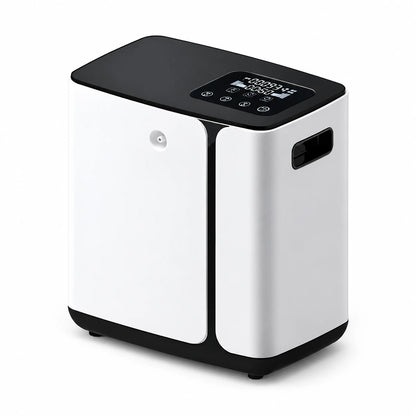 Home oxygen concentrator front-right view