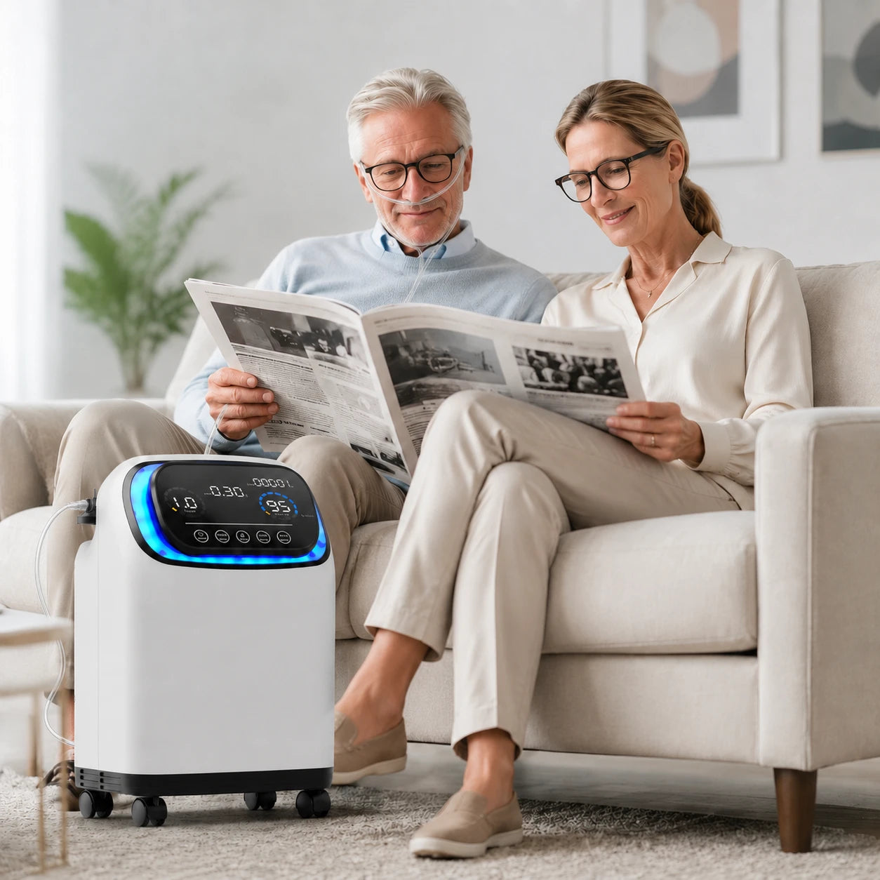 Higreen Health DF-013 2–9L continuous flow home oxygen concentrator for daily home use by elderly users