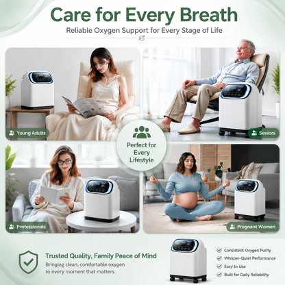 Higreen Health DF-013 2–9L continuous flow home oxygen concentrator suitable for a range of home users