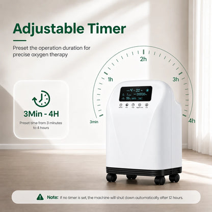 Higreen Health DF-016 2–9L continuous flow home oxygen concentrator with timer function