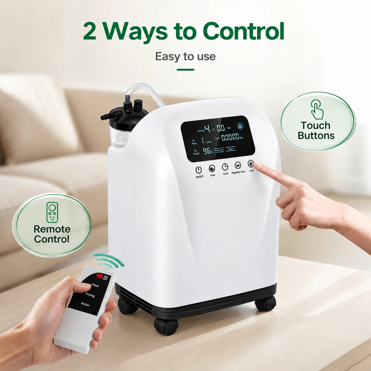 Higreen Health DF-016 9L home oxygen concentrator with infrared remote control
