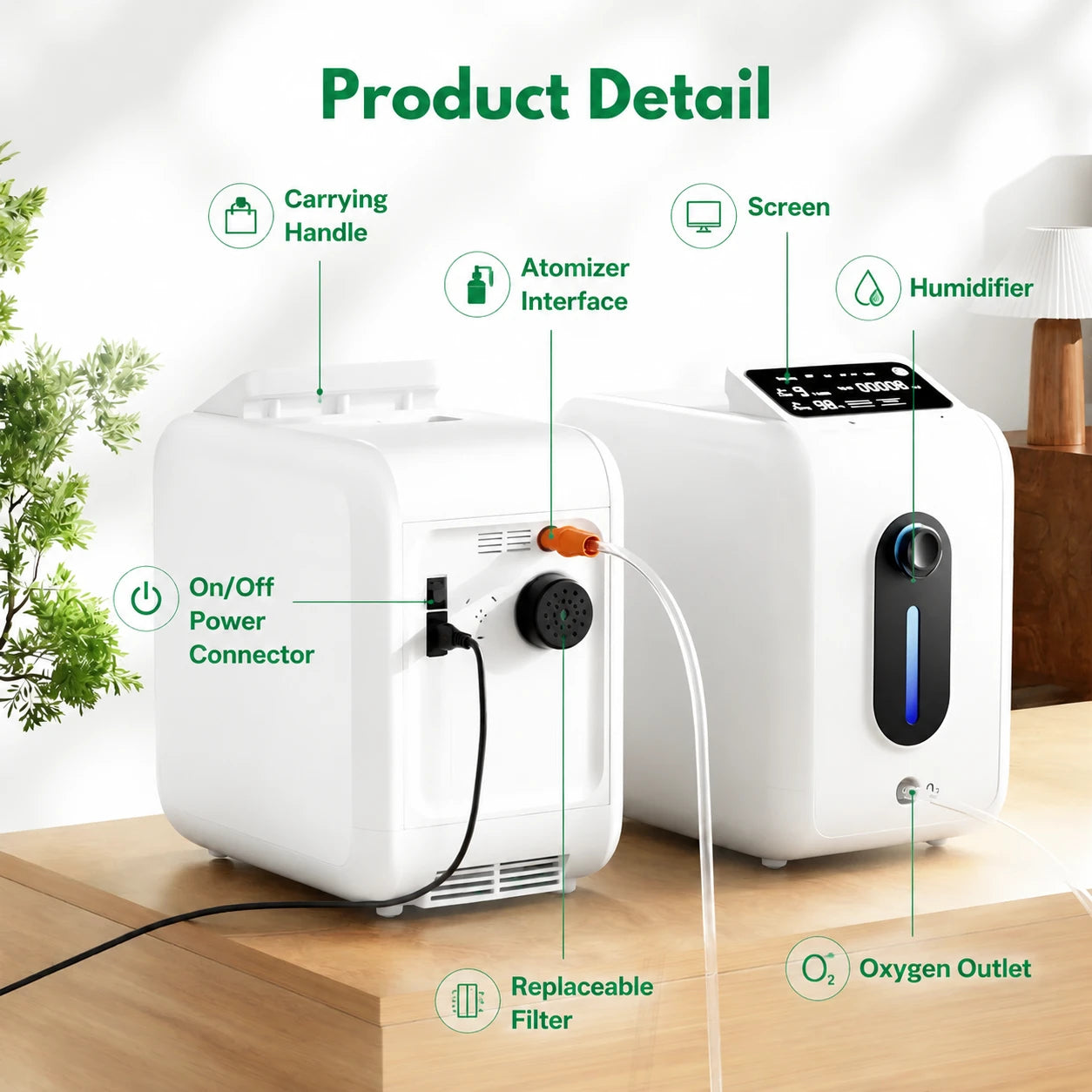 DF-018 9L home oxygen concentrator details and key product features