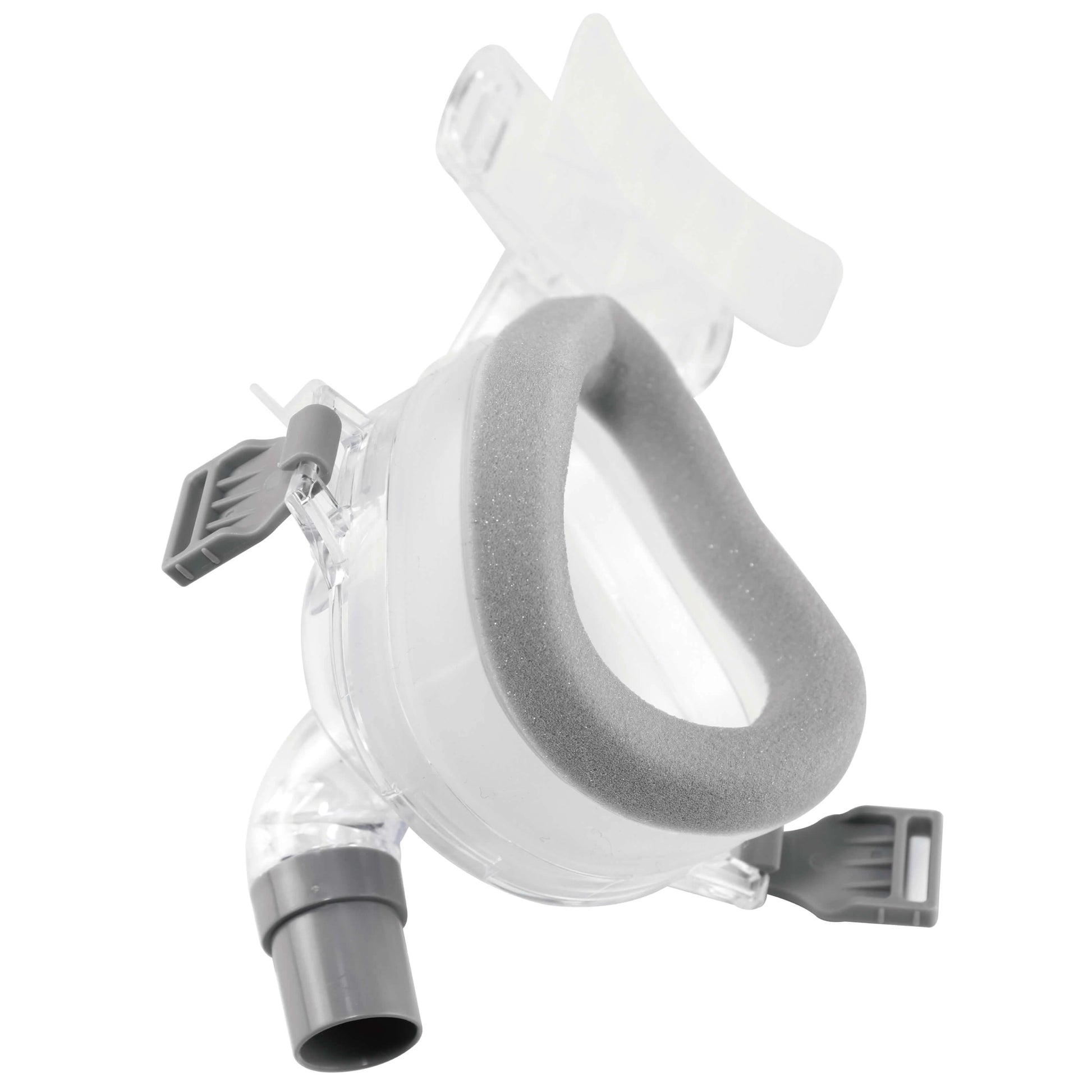 Bottom view of the Higreen Health CPAP full face mask with memory foam cushion and mask frame