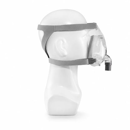 Side view of the Higreen Health CPAP full face mask with memory foam cushion and comfortable headgear