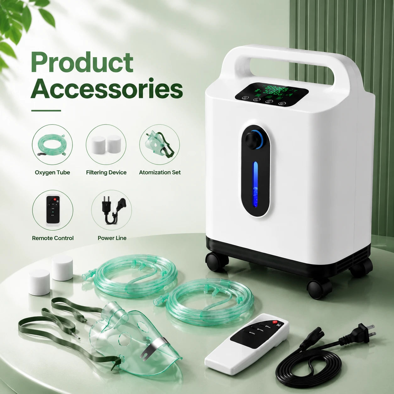 Home 2-9L continuous flow oxygen concentrator accessories for oxygen therapy