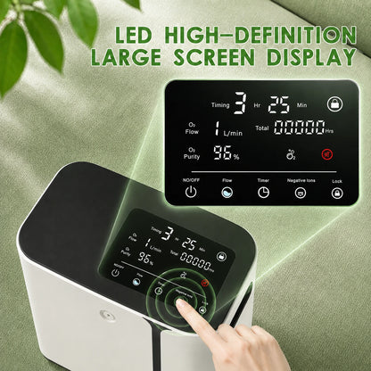Home oxygen concentrator with easy operation and simple control panel